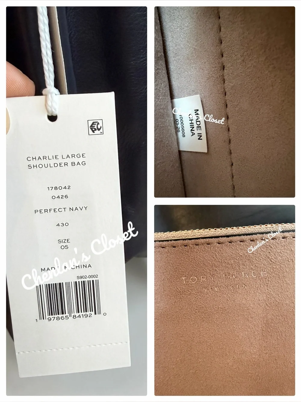 NWT Tory Burch Large Charlie Runway Shoulder Bag